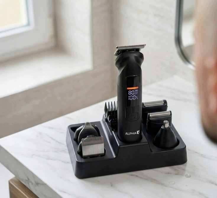 Hair Clipper Beard Trimmer 12in1 Nose Shaver 12 Caps Dominant color black