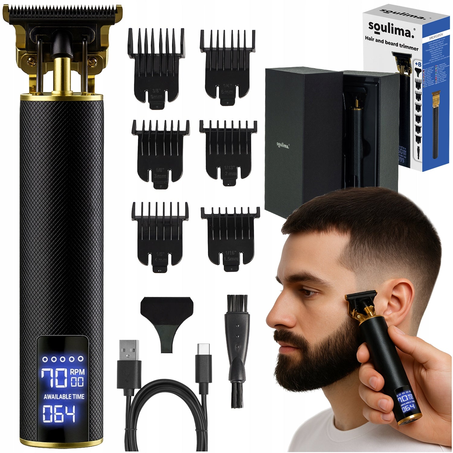 Hair Clipper Beard Trimmer Wireless Shaver Set XXL