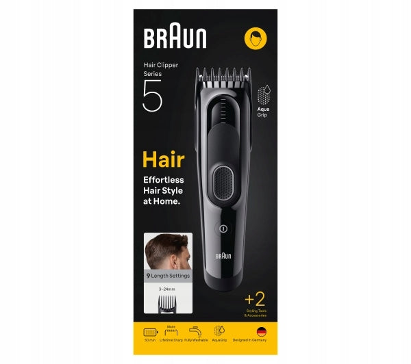 Hair Clipper Braun HC5510 3-24mm 9 Lengths 50min Manufacturer code 4987176251039