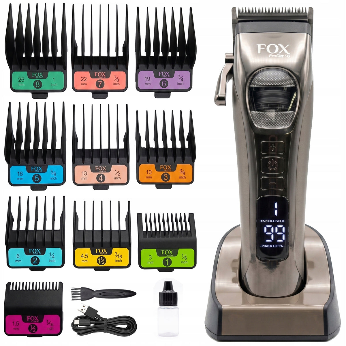 Hair Clipper FOX ProCut 5G Professional Magnet Caps