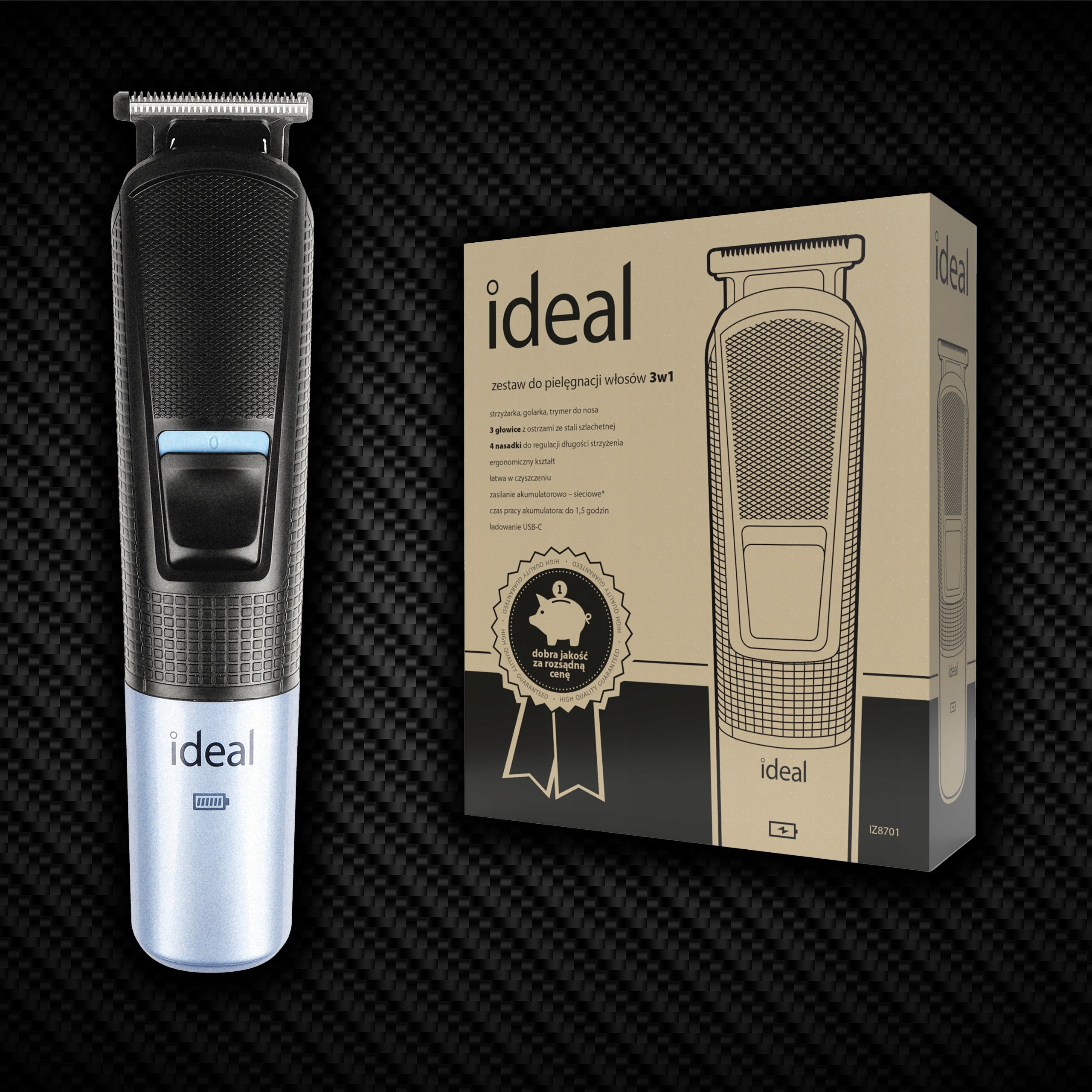 Hair Clipper SHAVING facial hair Trimmer +3 HEADS EAN (GTIN) 5908277388140