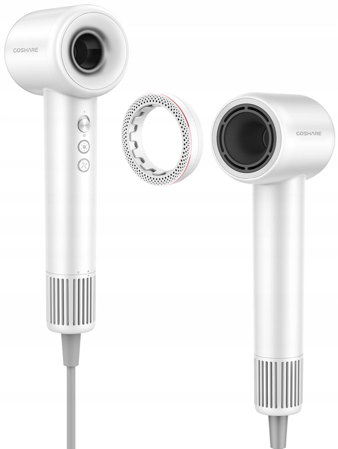 Hair Dryer COSHARE SuperFlow1 Pro White Features ionization cold air blow turbo mode