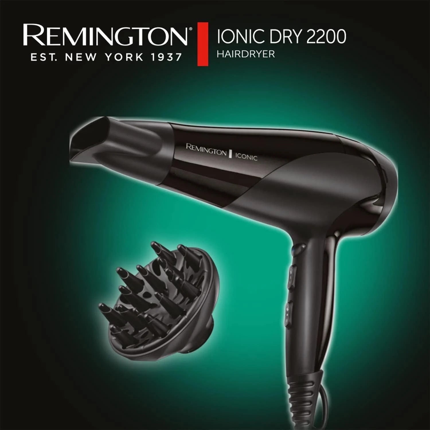 Hair Dryer Cold Vent Ionization Adjustable REMINGTON D3198 Brand Remington