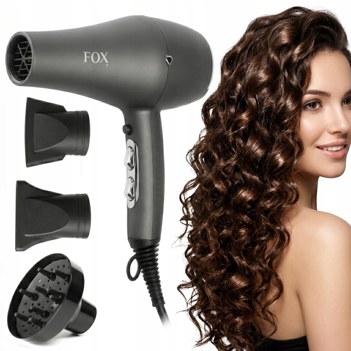 Hair Dryer FOX IR 2400W Infrared Ionization Concentrators Diffuser