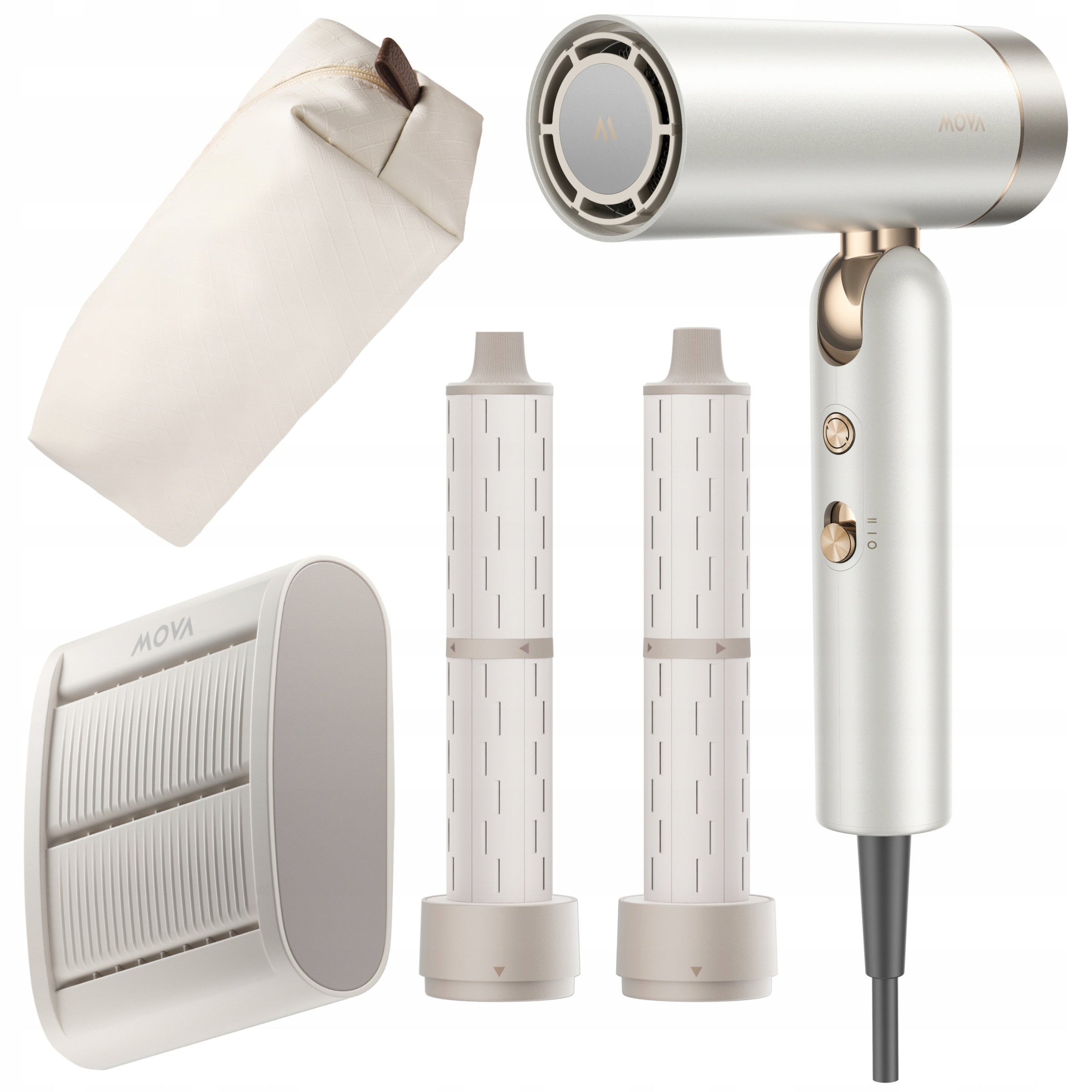 Hair Dryer MOVA Flip 10 White Ionization Curler Tips