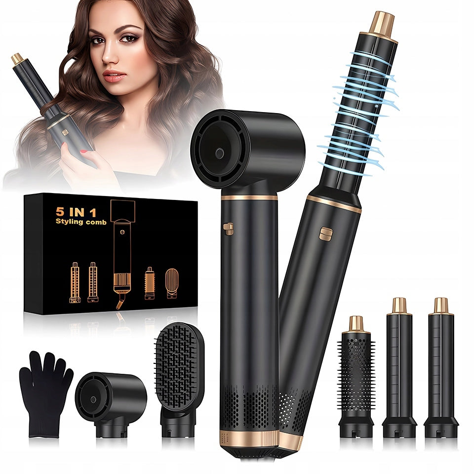 Hair Dryer With Curler And Straightener Negative Ion Technology 5in1
