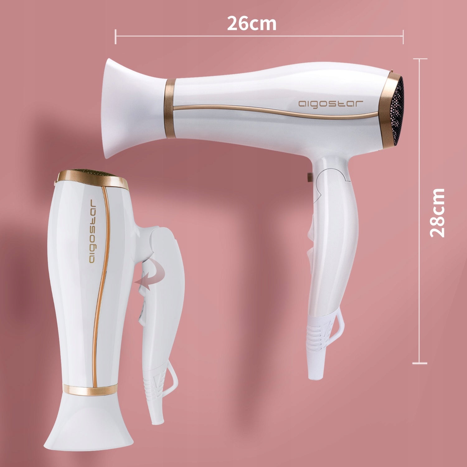 Hair Dryer With Ionization Diffuser Foldable 2200W Aigostar Luna Manufacturer code 44304