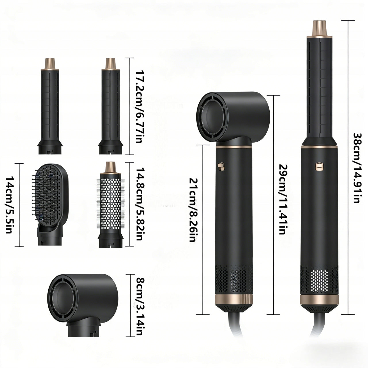Hair Dryer with Curler and Straightener Negative Ion Technology 5in1 Manufacturer code YFDZ-6979382043353