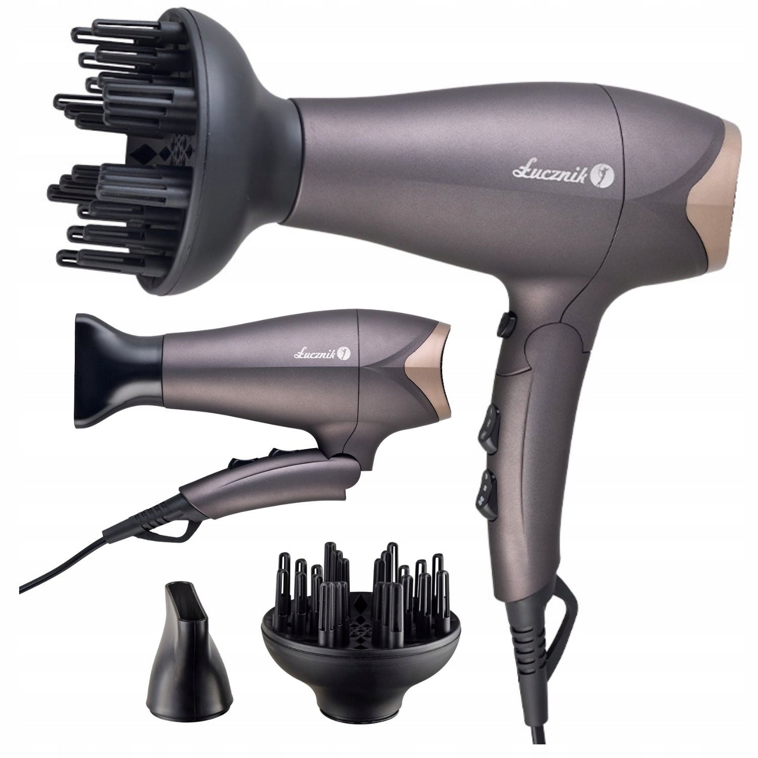Hair Dryer with Diffuser Ionization Folding Travel Handle 2400W