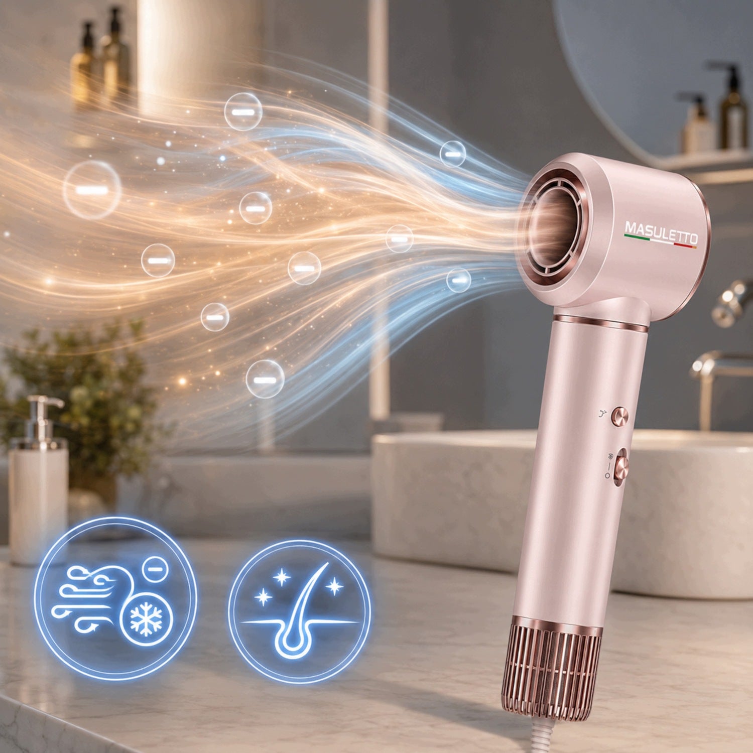 Hair Dryer with Ionization Strong Multifunctional 1300W Overlays Mode 5in1 Manufacturer code Suszarka 5w1 jonizacja + nakładki Hair Styler