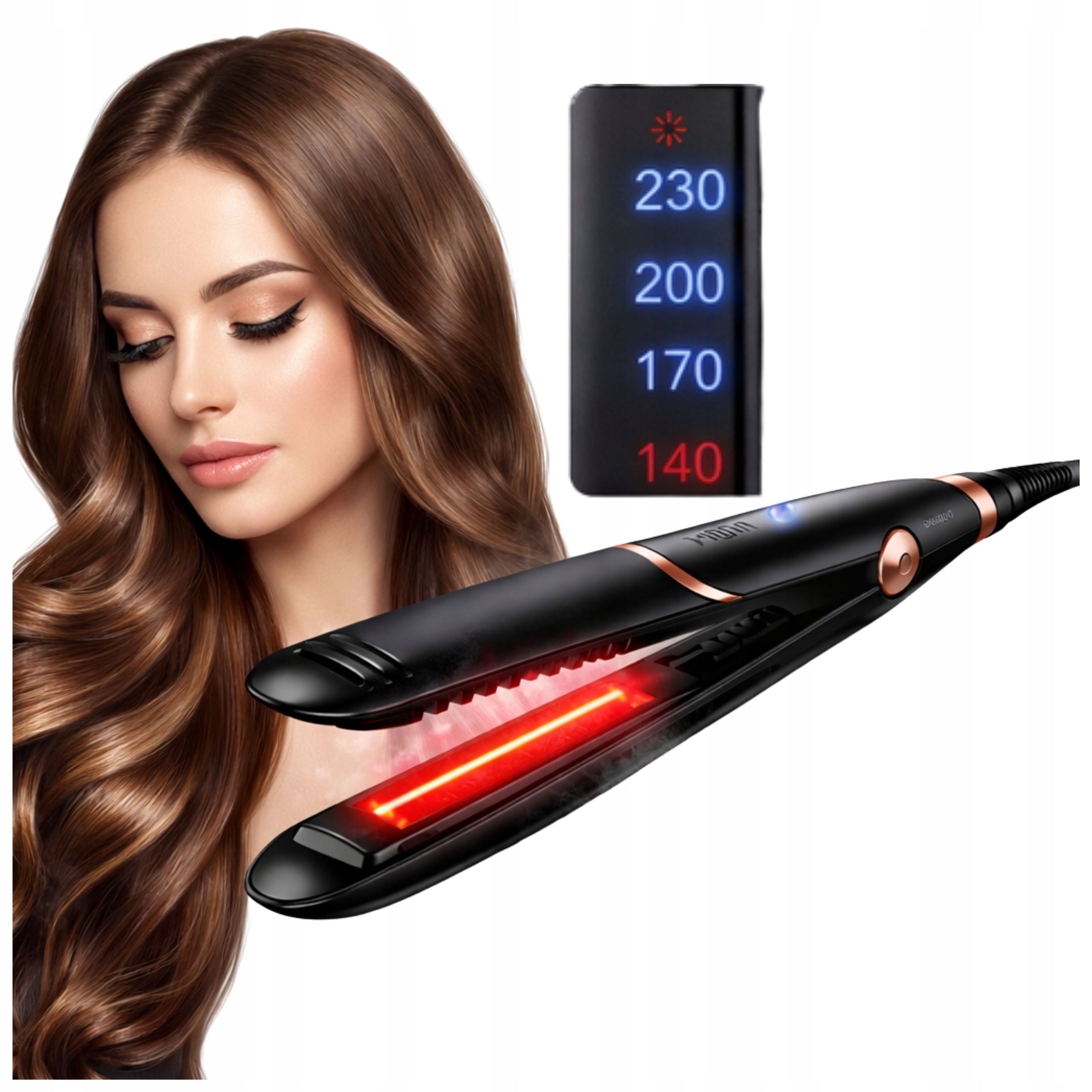 Hair Straightener 2in1 PRO Infrared Ionization Straightens and Curls