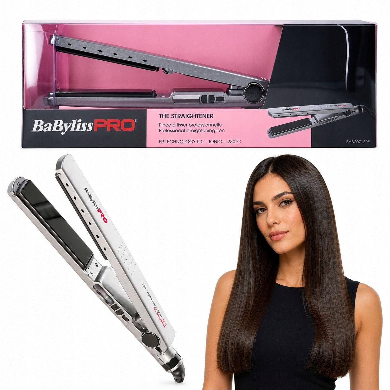 Hair Straightener Babyliss Pro Bab2091 Titanium Ionization Display