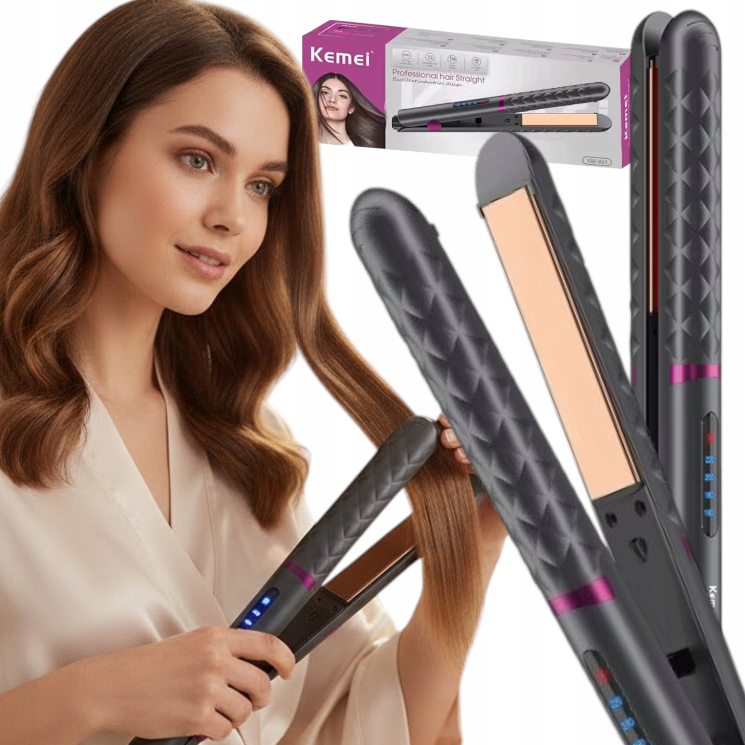 Hair Straightener Ceramic 35W 160-220°C Fast Heating Matte