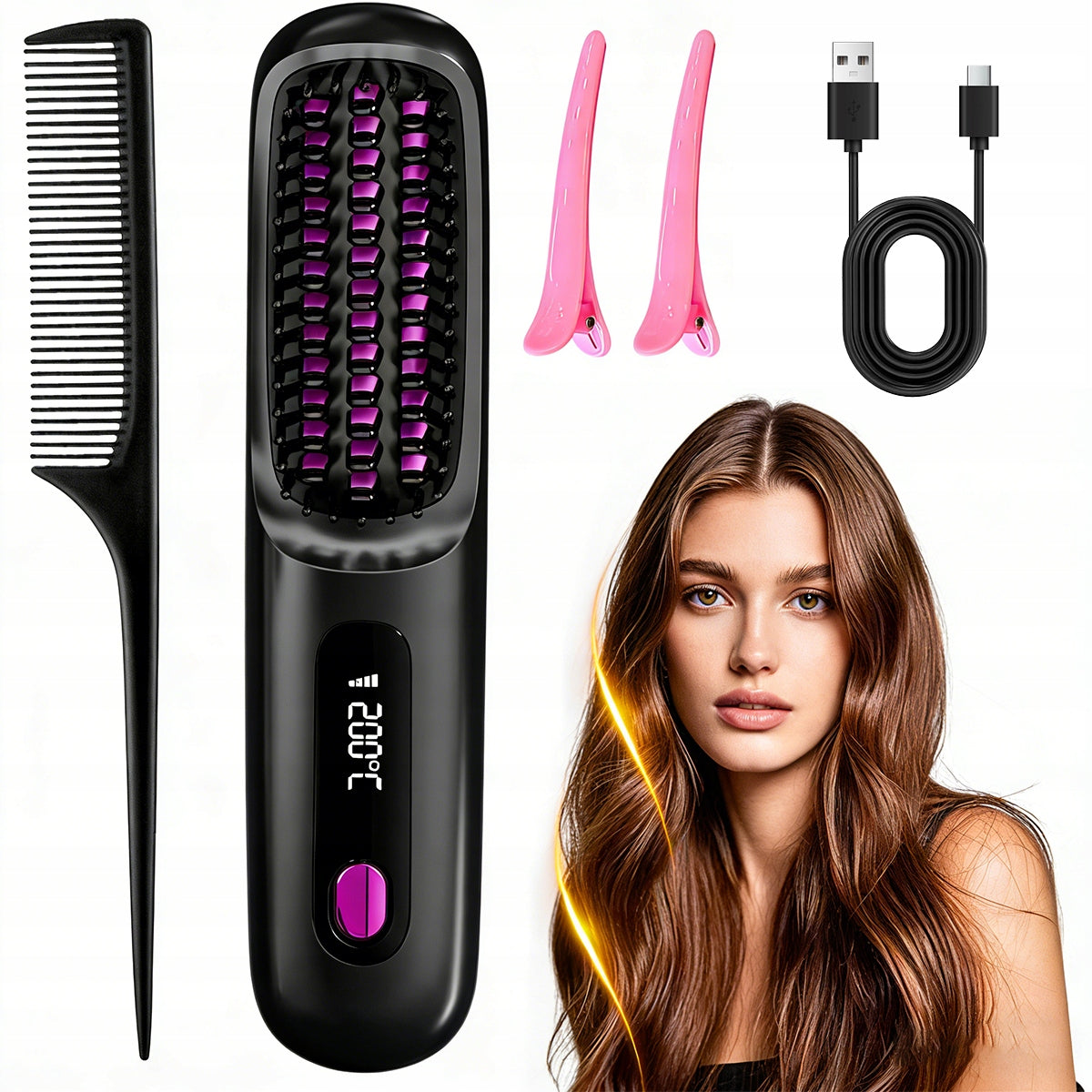 Hair Straightener, Wireless Brush, Comb, Negative Ions Brand no brand