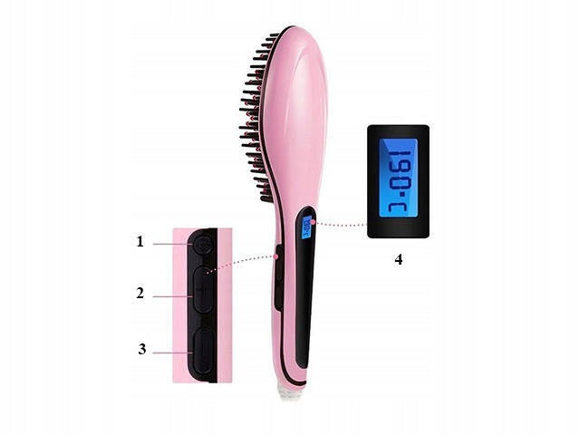 Hair Straightening Brush Electric Ionizing With LCD Temp Control. Brand Verk Group
