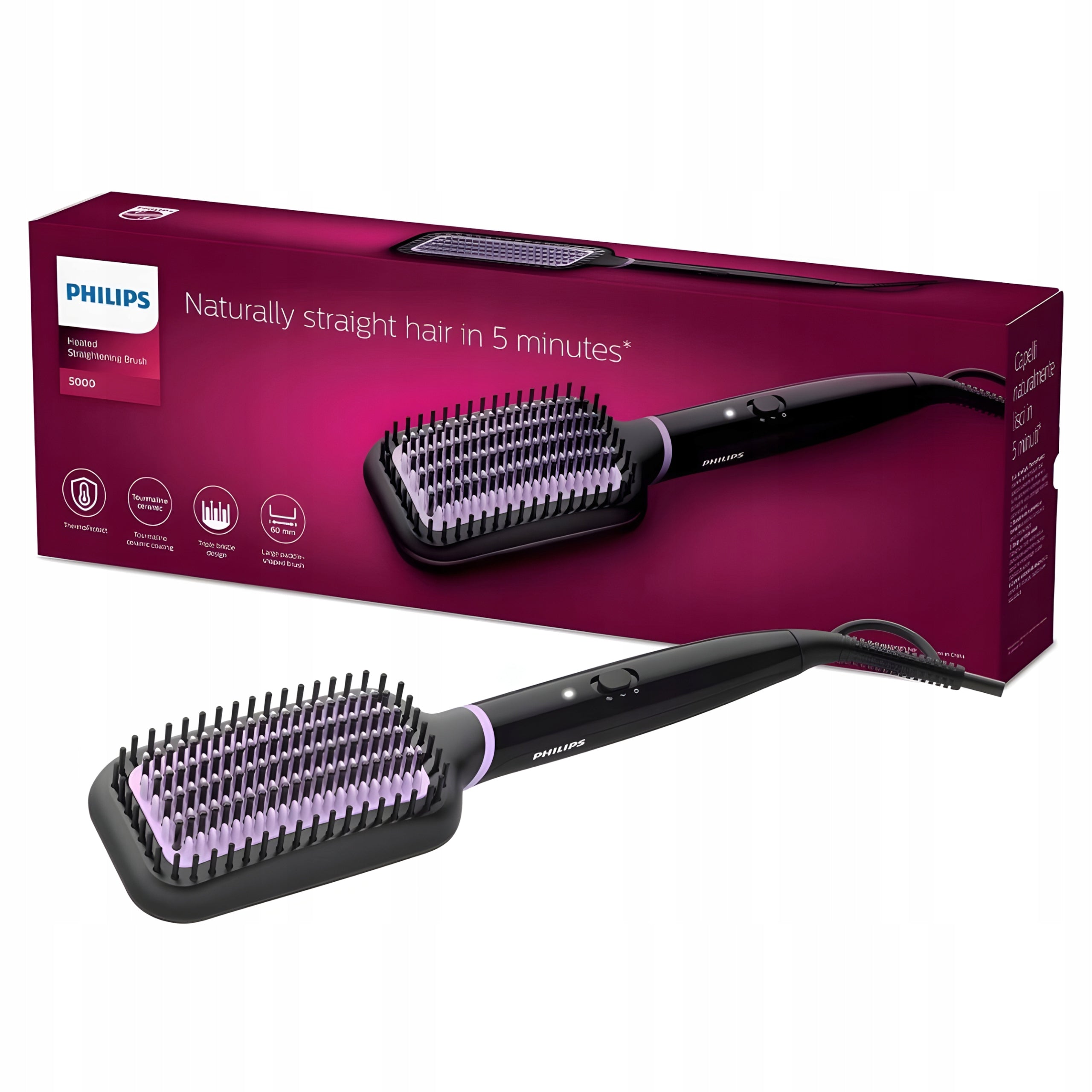 Hair Straightening Brush PHILIPS StyleCare Essential BHH880 Black