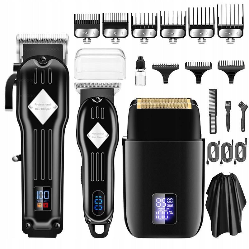 Hair Trimmer Set 973 Black for Precise Grooming Shaver Beard Professional