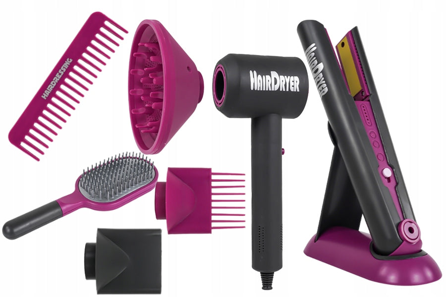 Hair accessories for children fun hairdresser dryer brush straightener Manufacturer code HM244613 / YF821D