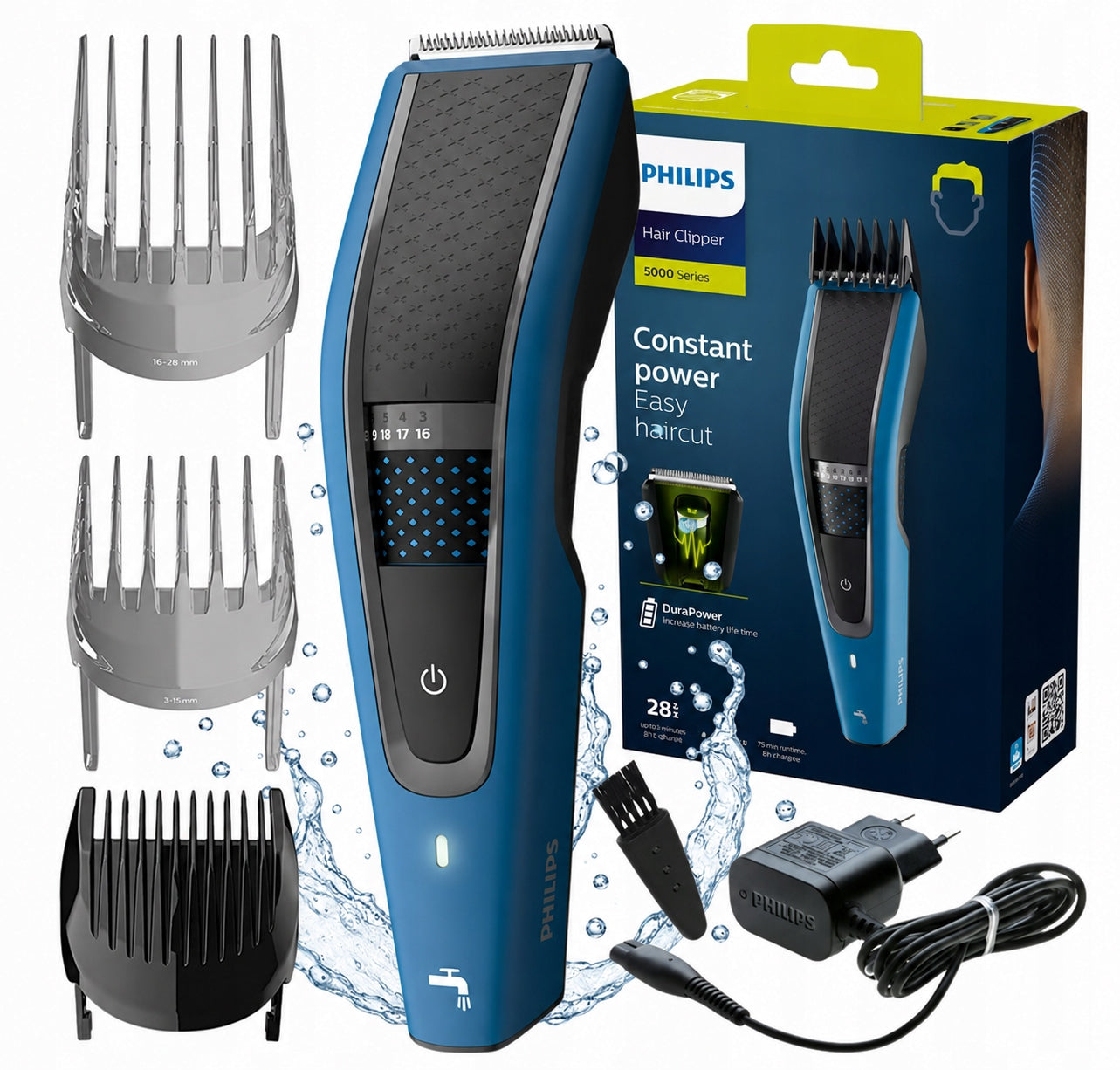 Hair clipper Philips 5000 Cordless for beard growth 3 attachments