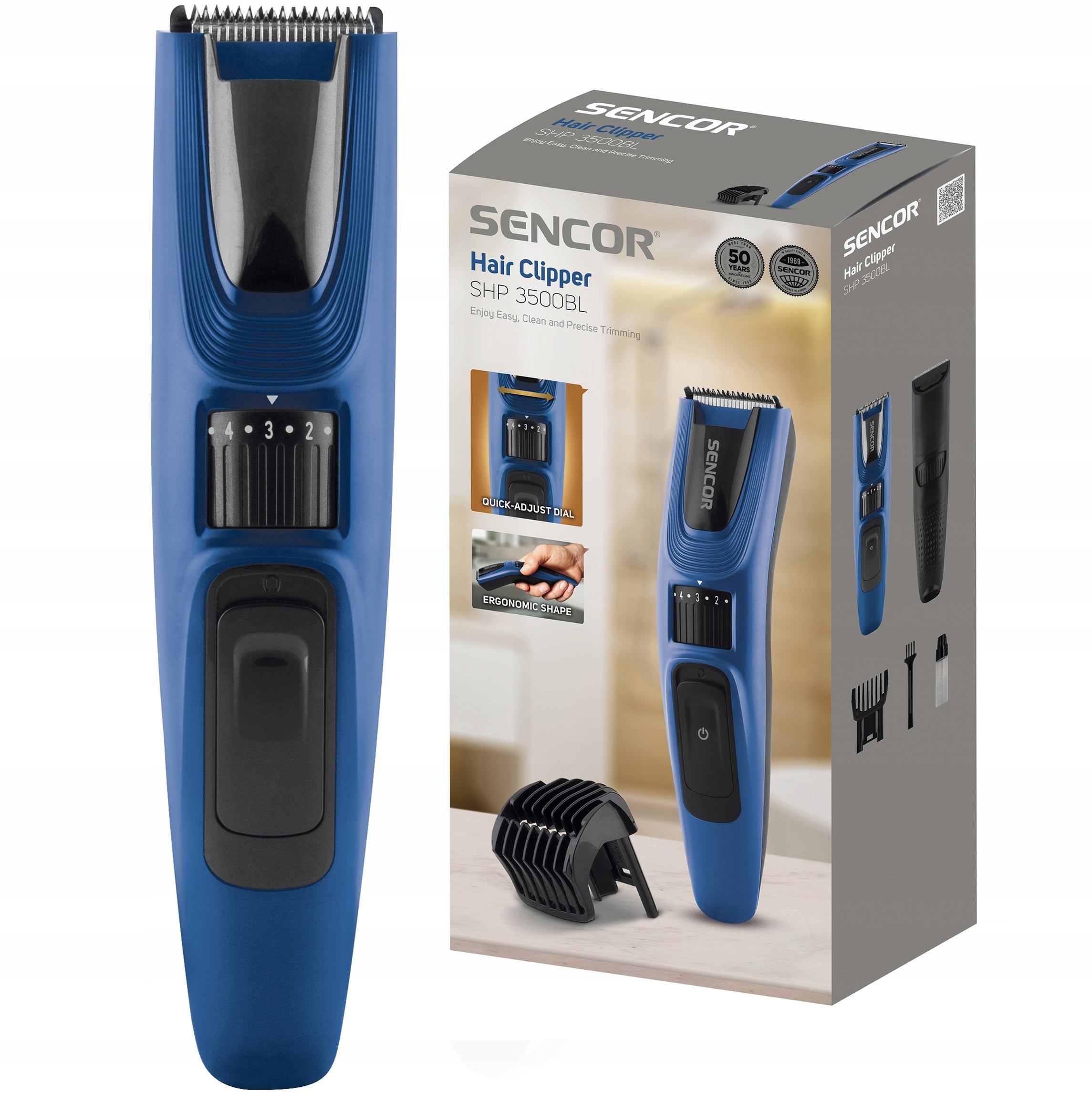 Hair clipper TRIMMER 0,5-10 mm BLADE 28 mm 500 mAh Sencor SHP 3500BL