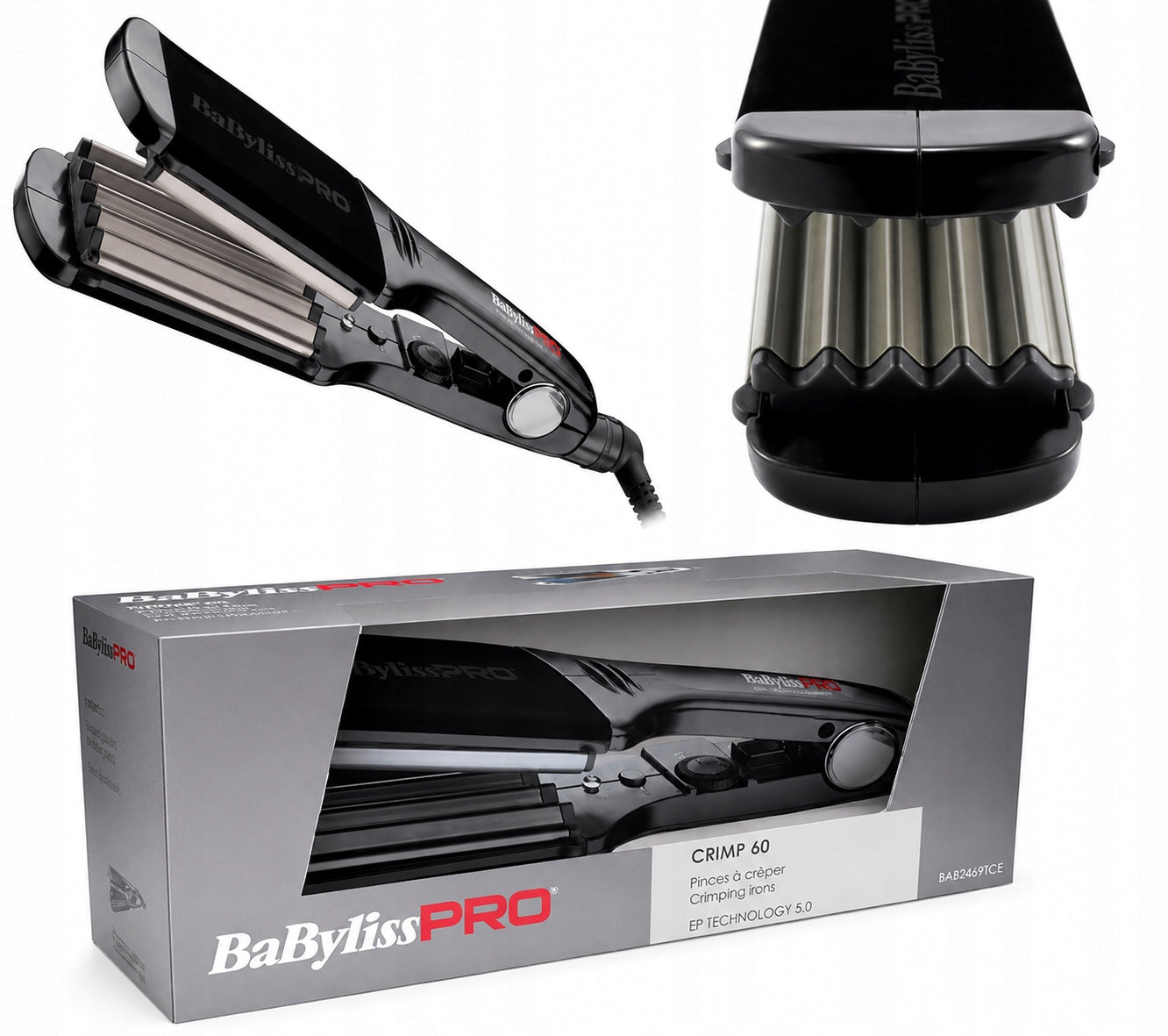 Hair crimper Babyliss PRO 60mm 125W tourmaline coating ionization