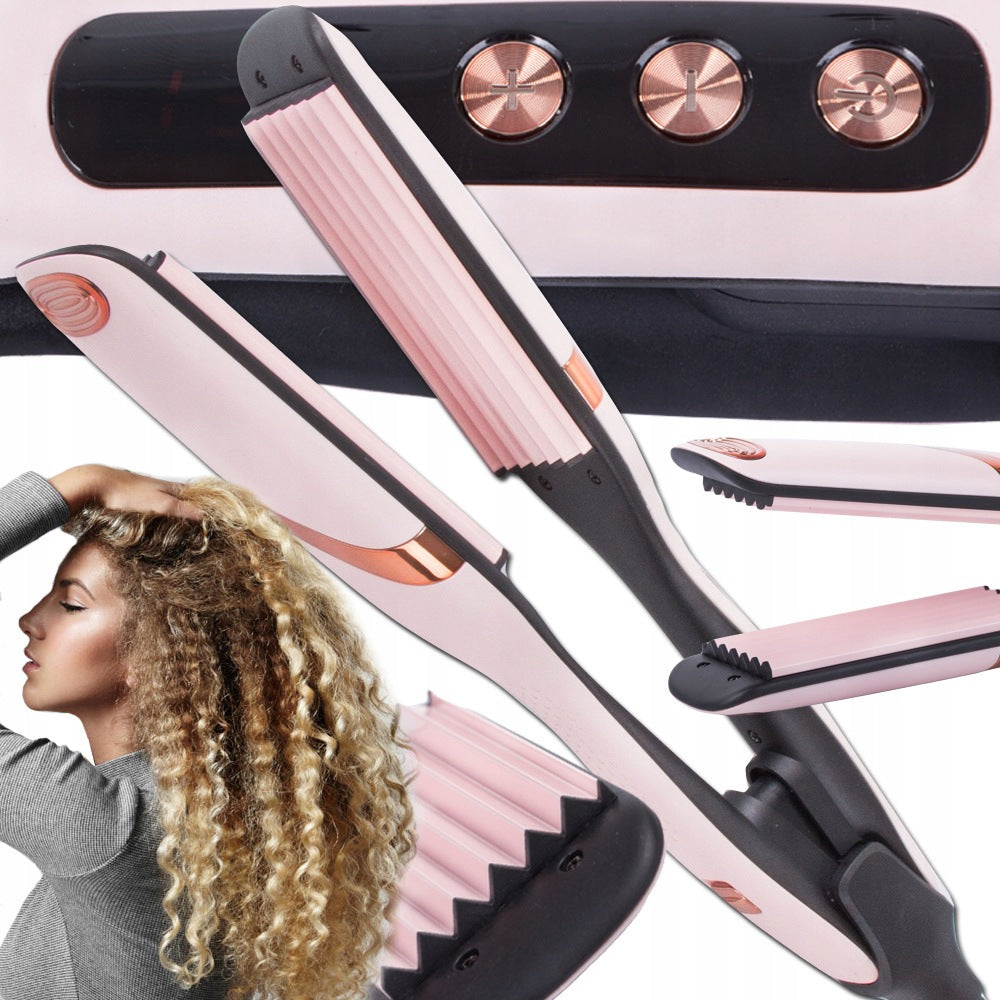 Hair crimper ceramic ionization temperature control waves curls