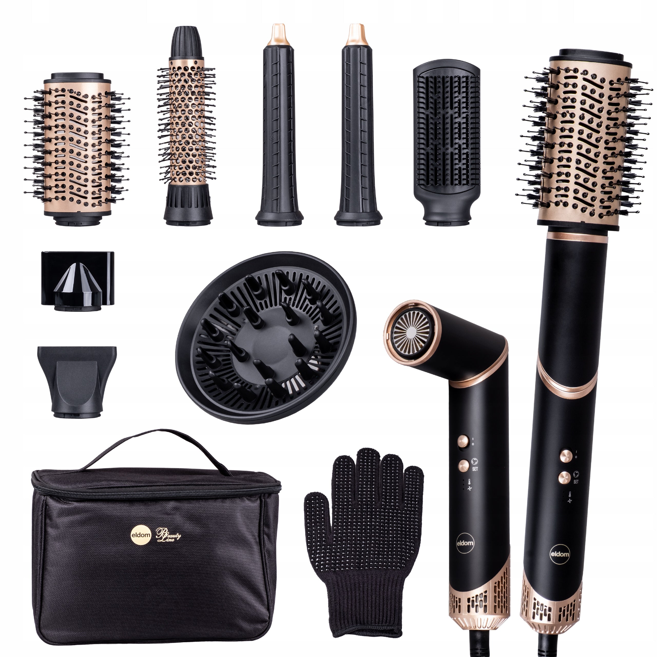 Hair dryer 8in1 Locquer dryer HTS30 fiora Eldom ionization 8 tips