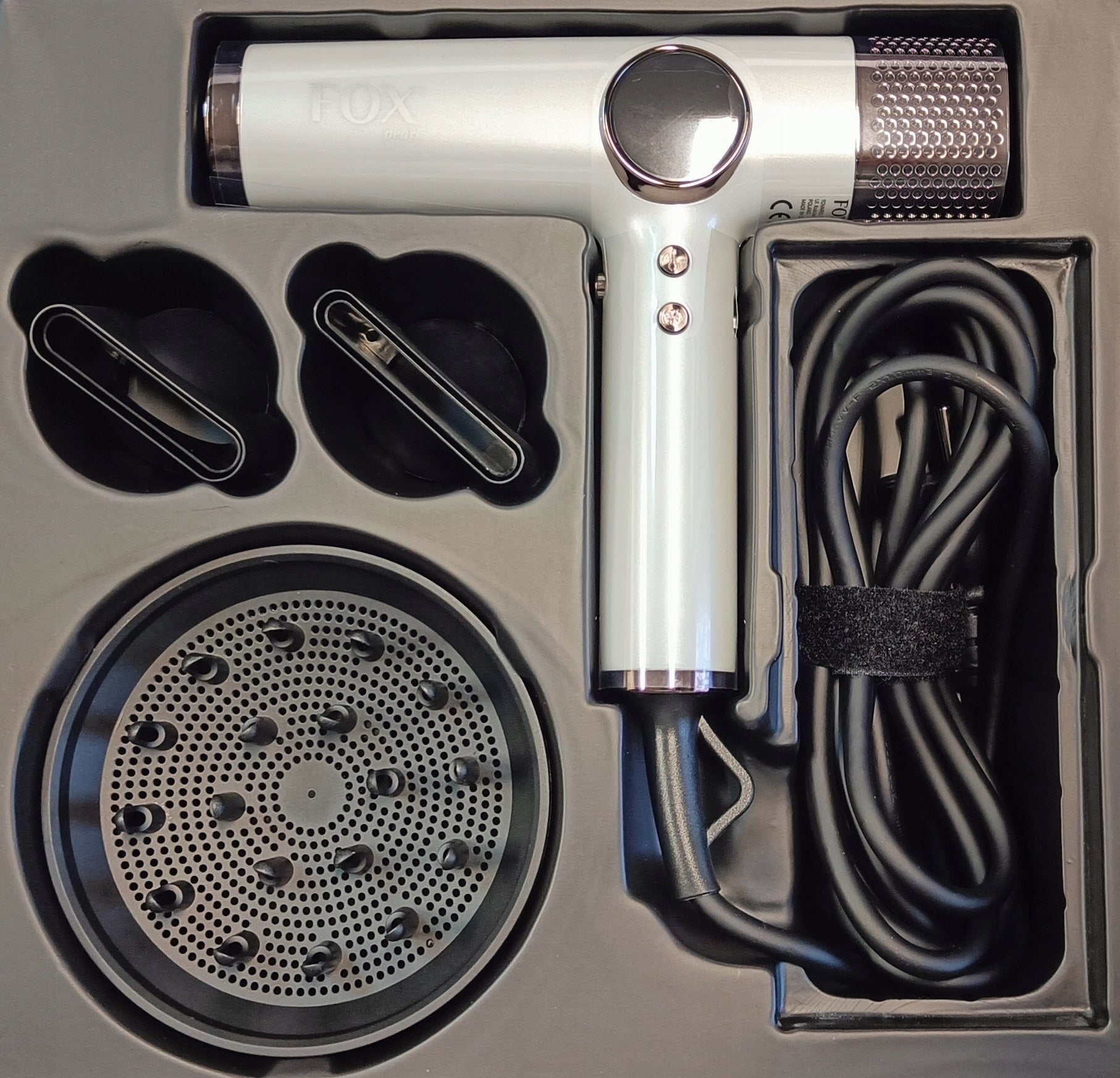 Hair dryer FOX PEARL 1800W with Ionization and MAGNETIC Diffuser Manufacturer code fox pearl