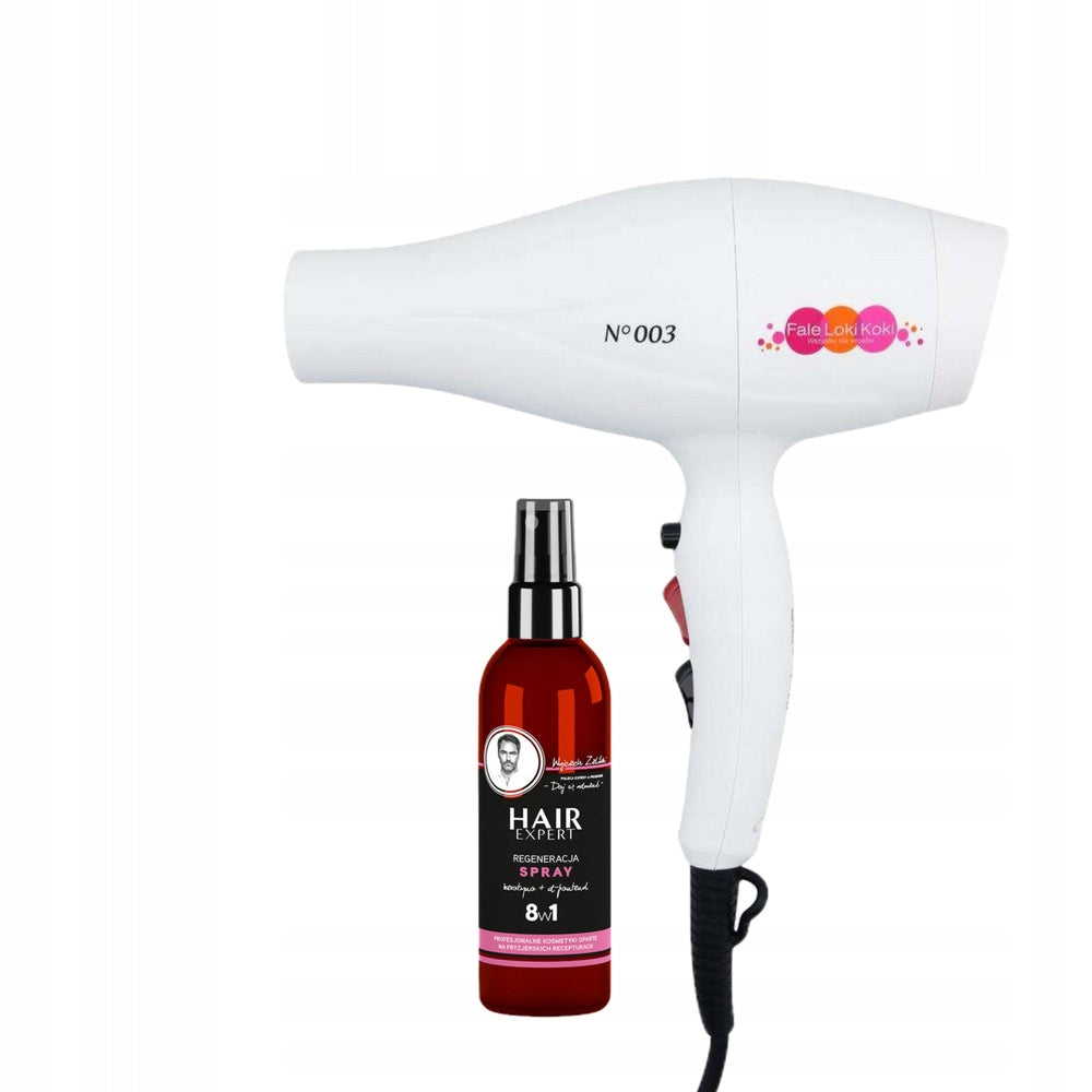 Hair dryer Fale Loki Koki N°003 with ionization + Spray 8in1 Freebie