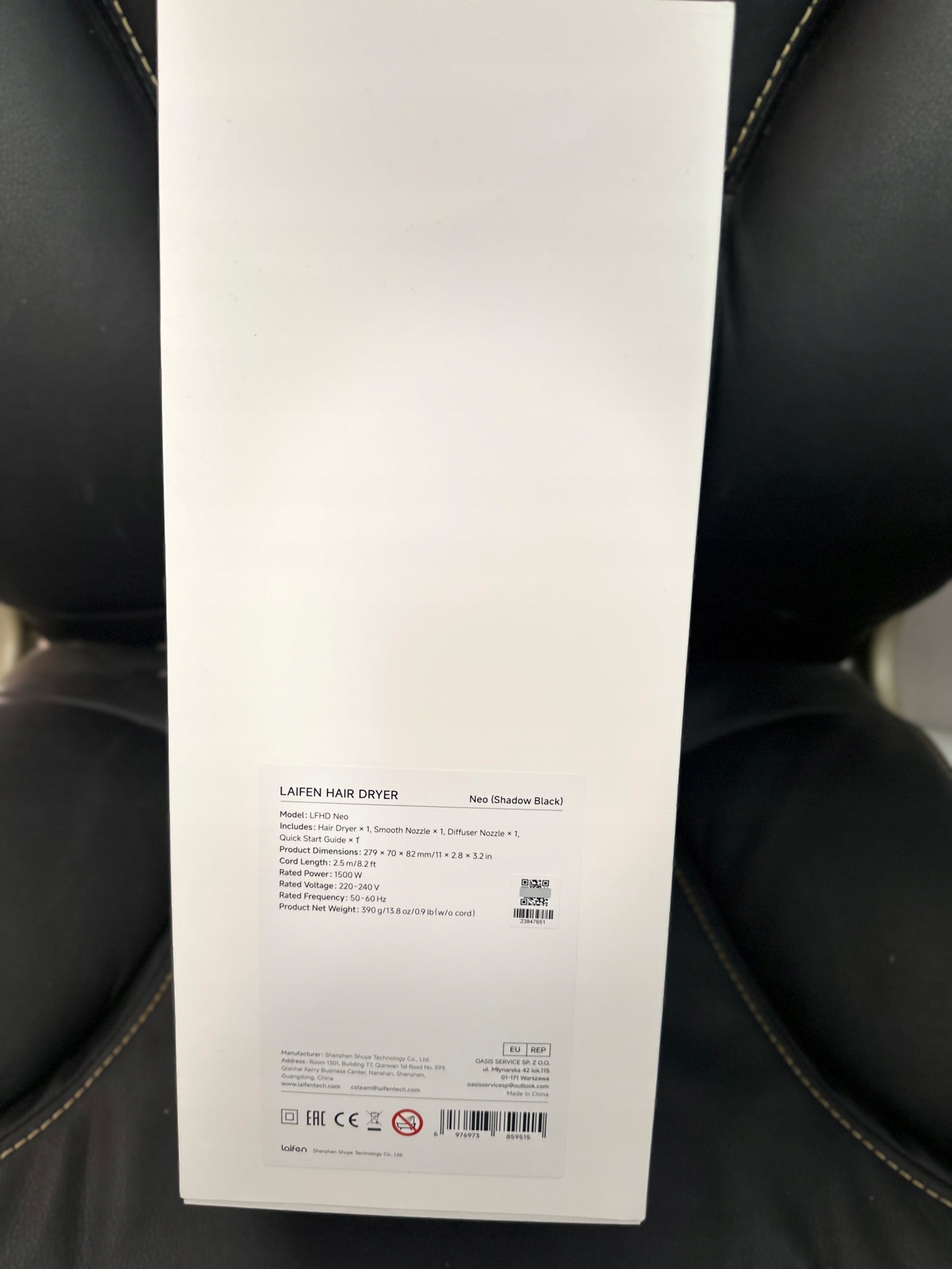 Hair dryer Laifen Neo Manufacturer code NEO BLACK