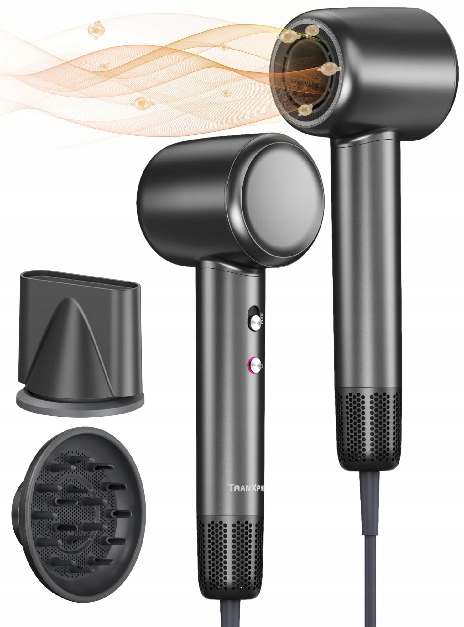 Hair dryer with ionization 500 million ions 160 000 rpm