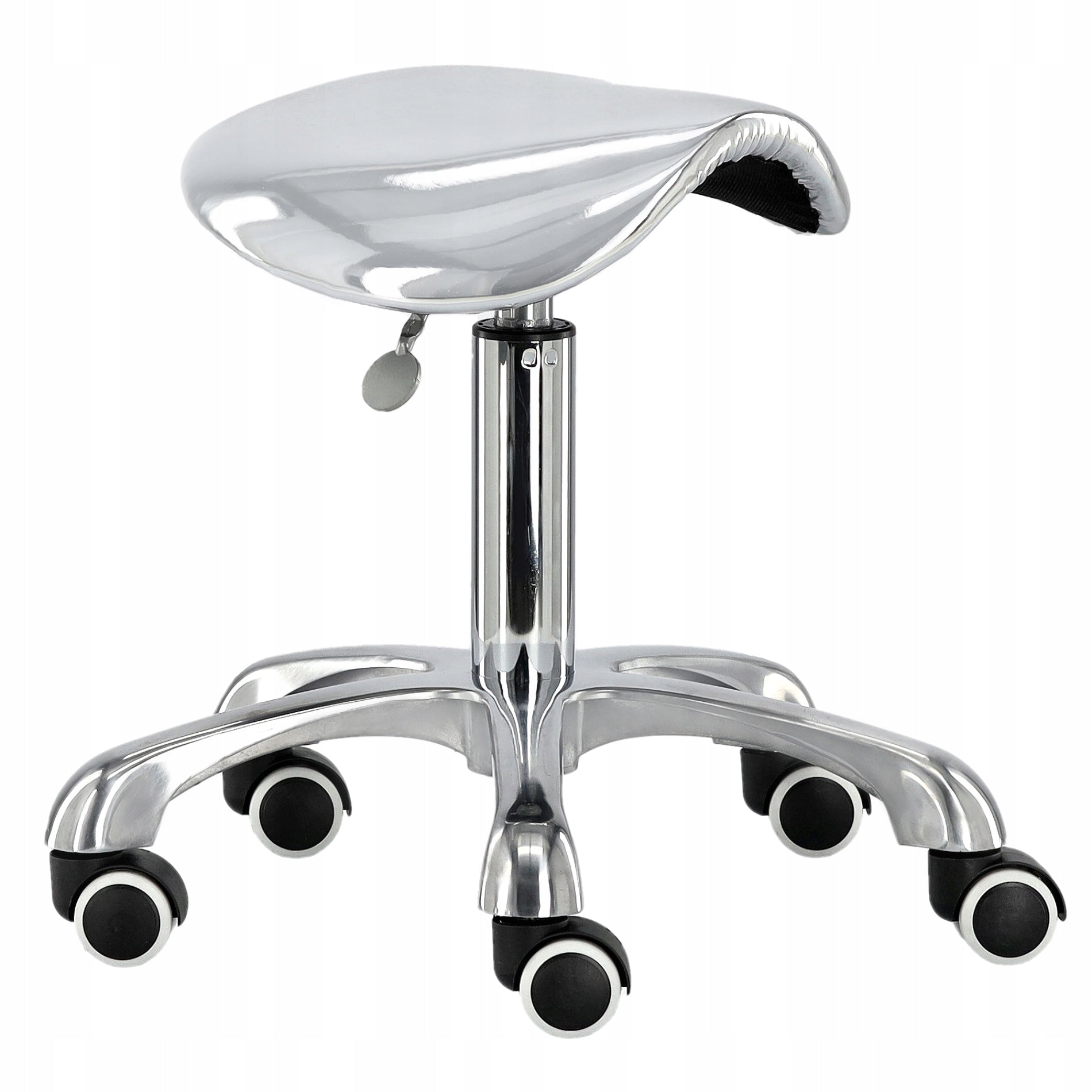 Hairdresser Cosmetic Stool Chair Hoker SPA Stool Silver for Salon Brand Calissimo