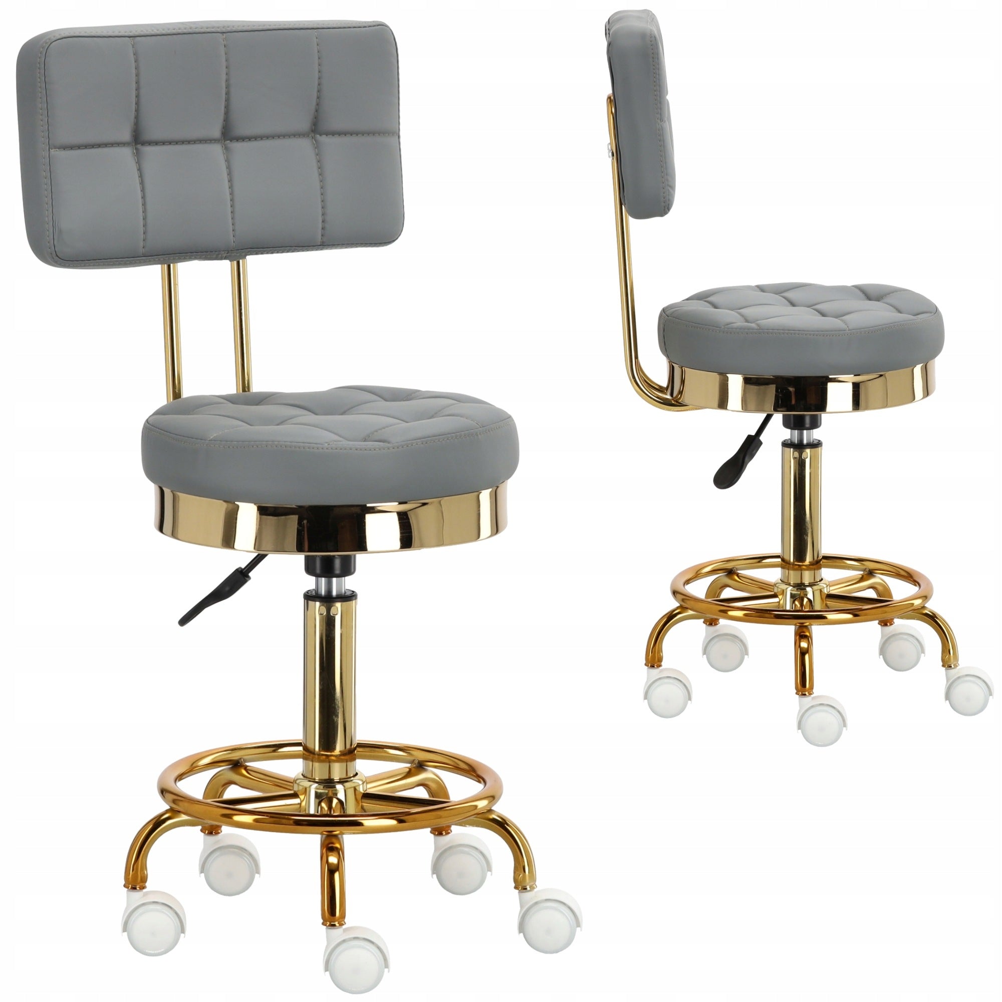 Hairdresser Cosmetic Stool with Backrest Chair Hoker SPA Mobile