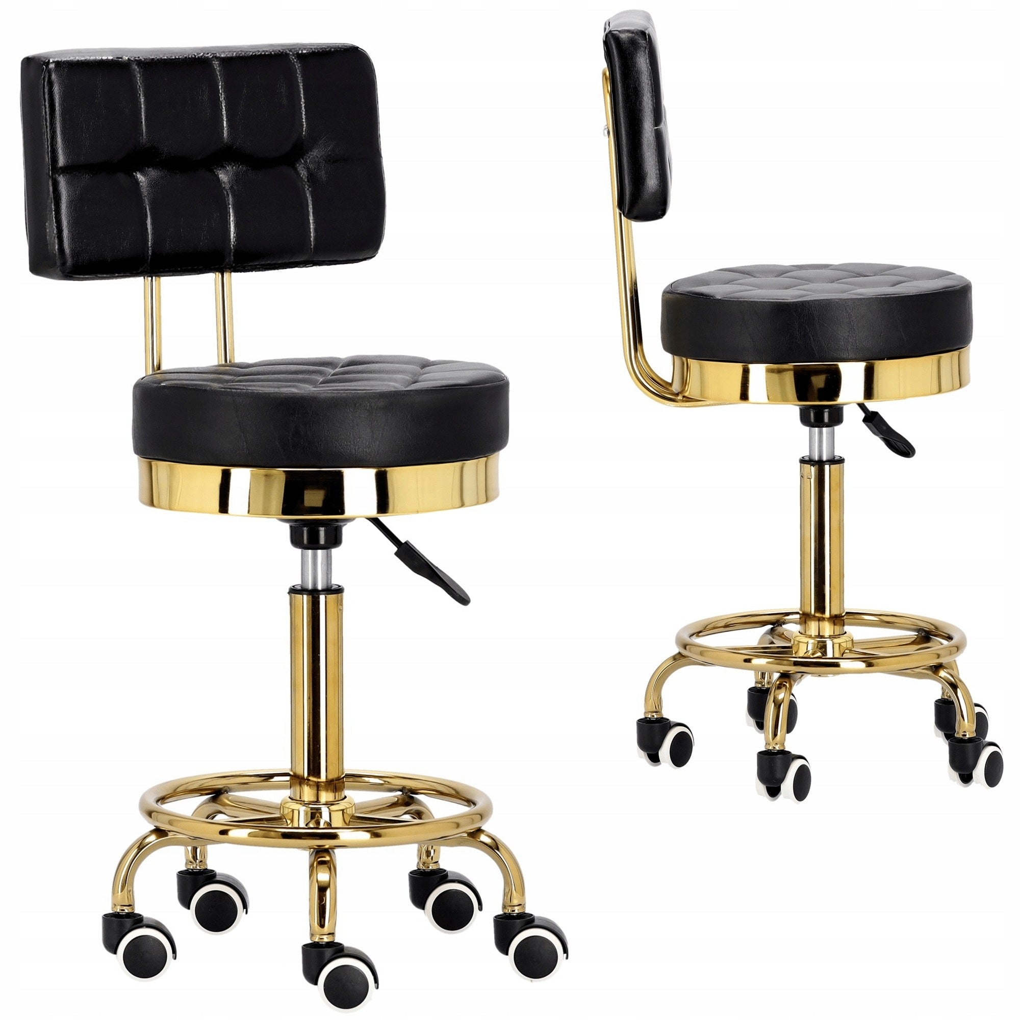 Hairdresser Cosmetic Stool with Backrest Chair Hoker SPA Mobile