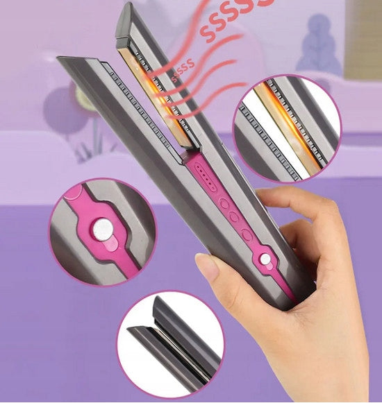 Hairdresser Hair Styling Kit Small Hairdresser Battery Operated Straightener Color pink