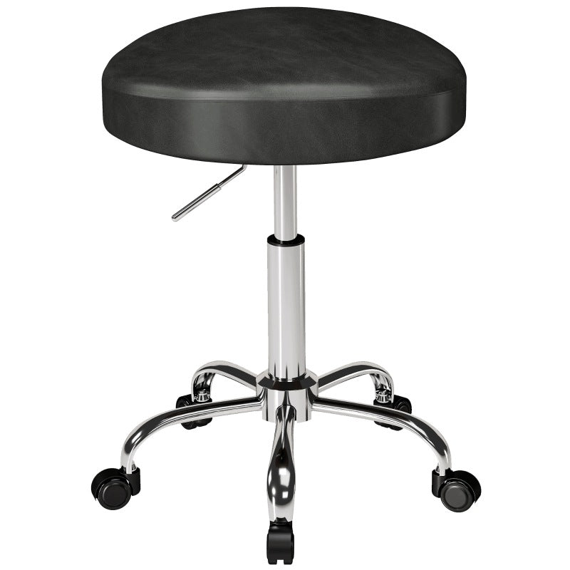 Hairdresser chair on wheels (height adjustable and swivel). PU leather