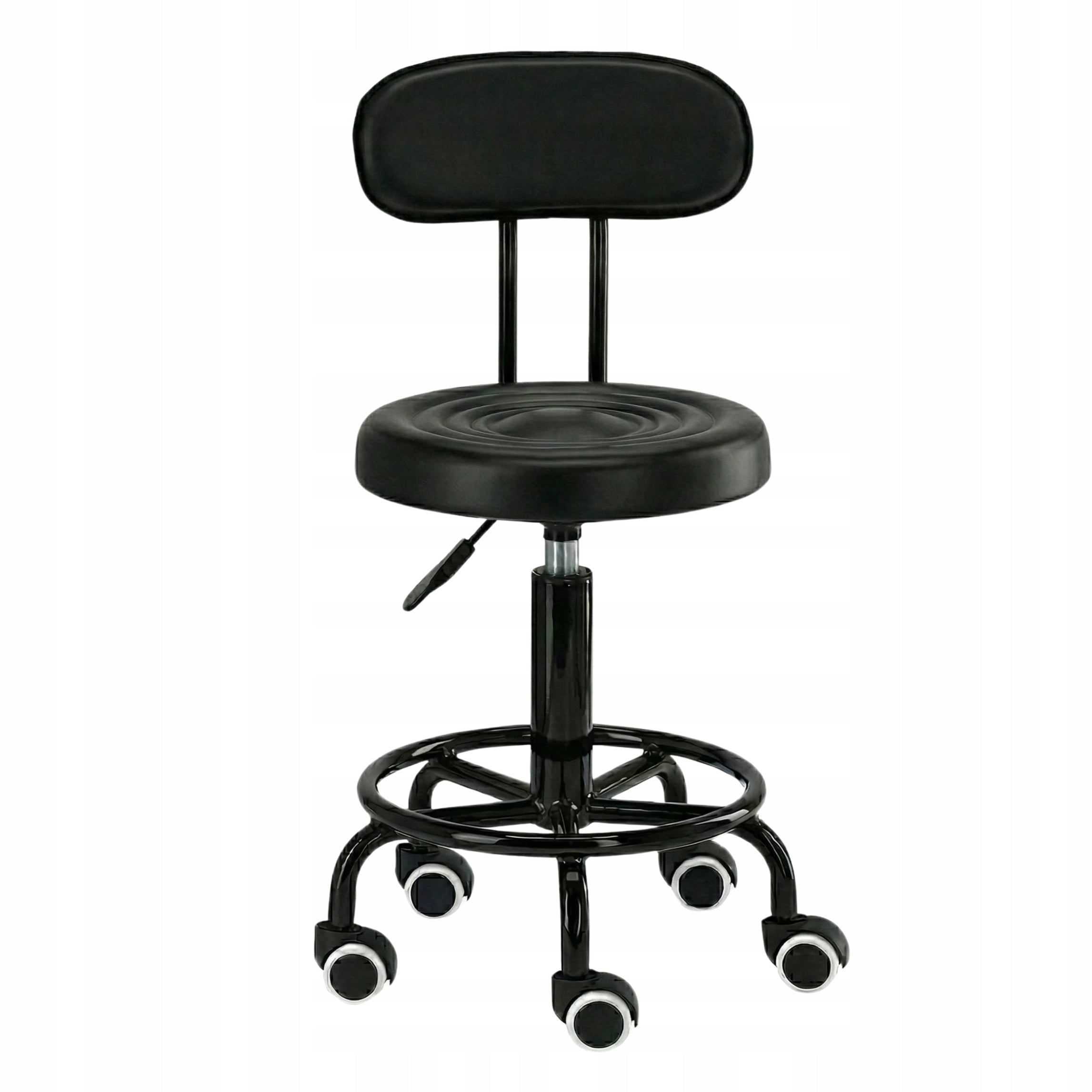 Hairdresser cosmetic stool with backrest bar stool saddle SPA mobile black Manufacturer code PRE-K409-1-TK-016-1100