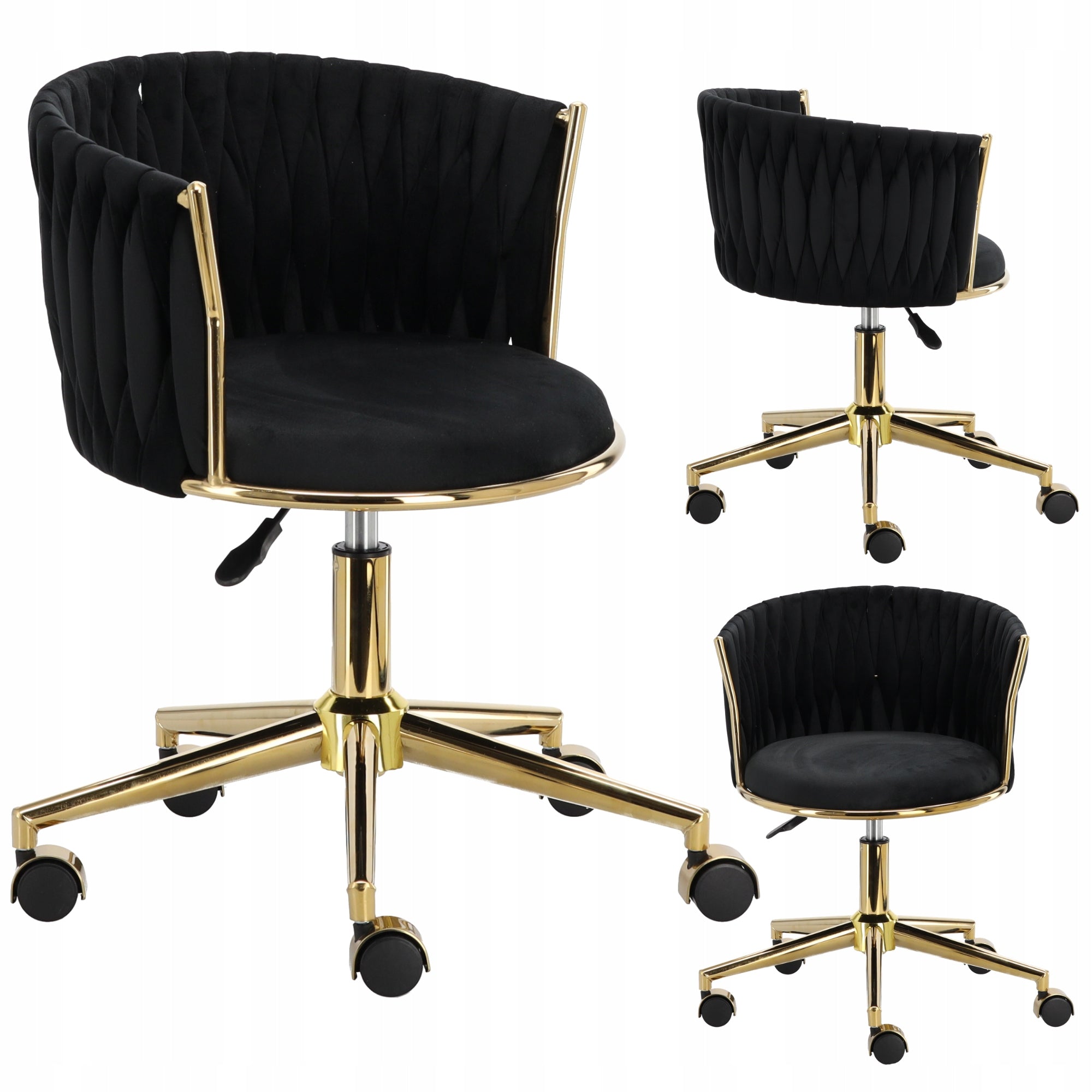 Hairdresser cosmetic stool with backrest bar stool saddle SPA mobile black