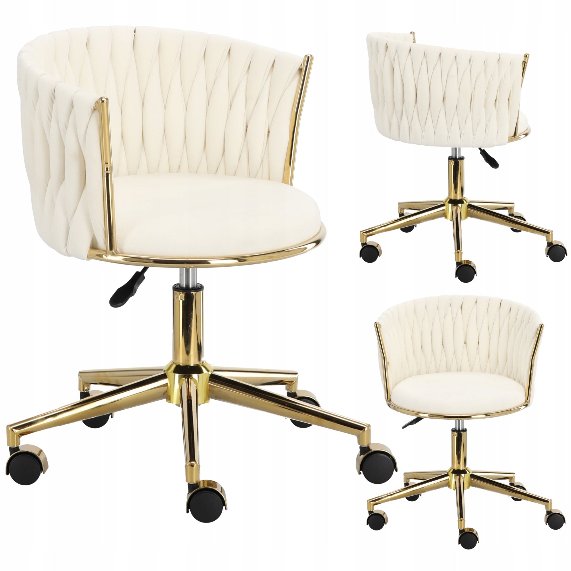 Hairdresser cosmetic stool with backrest bar stool saddle SPA mobile white