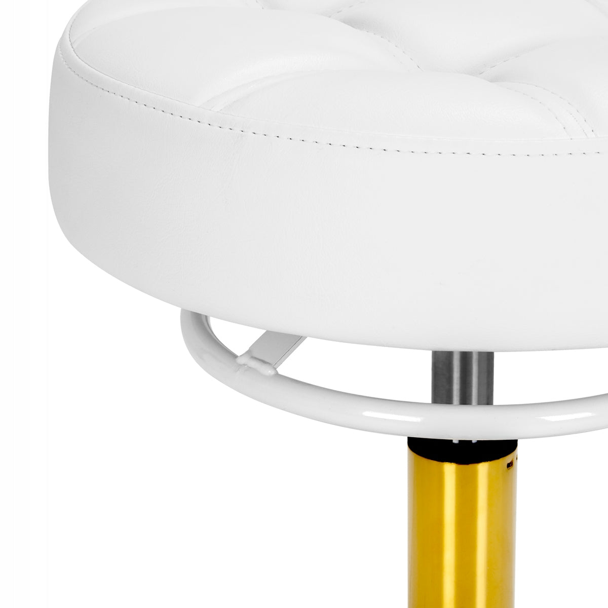 Hairdresser stool Gabbiano D054G white and gold Brand Gabbiano