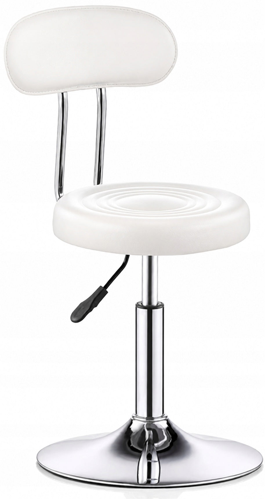Hairdresser stool adjustable cosmetic stool bar stool white chrome plated