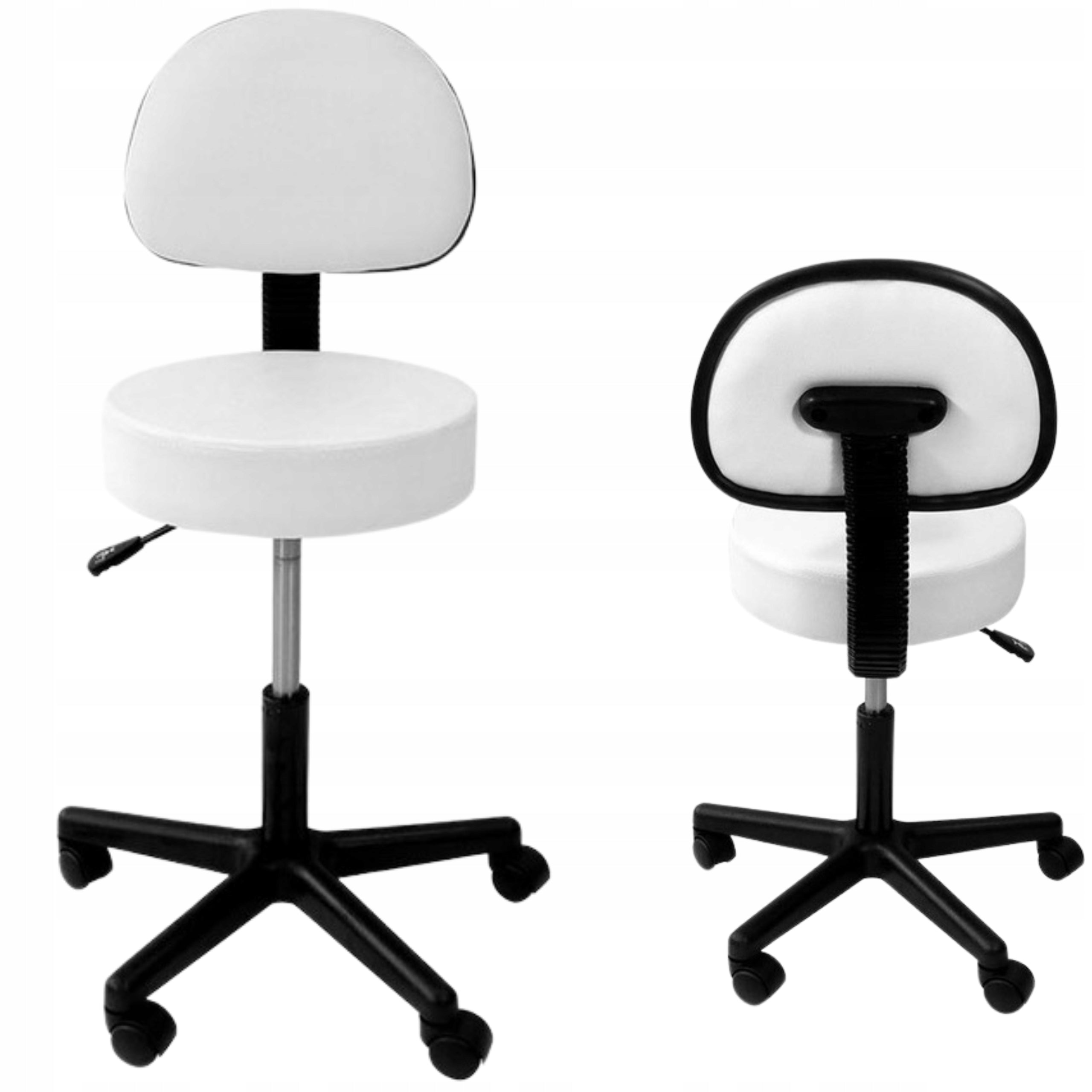 Hairdressing Stool Cosmetic Chair Hoker With Backrest White Black