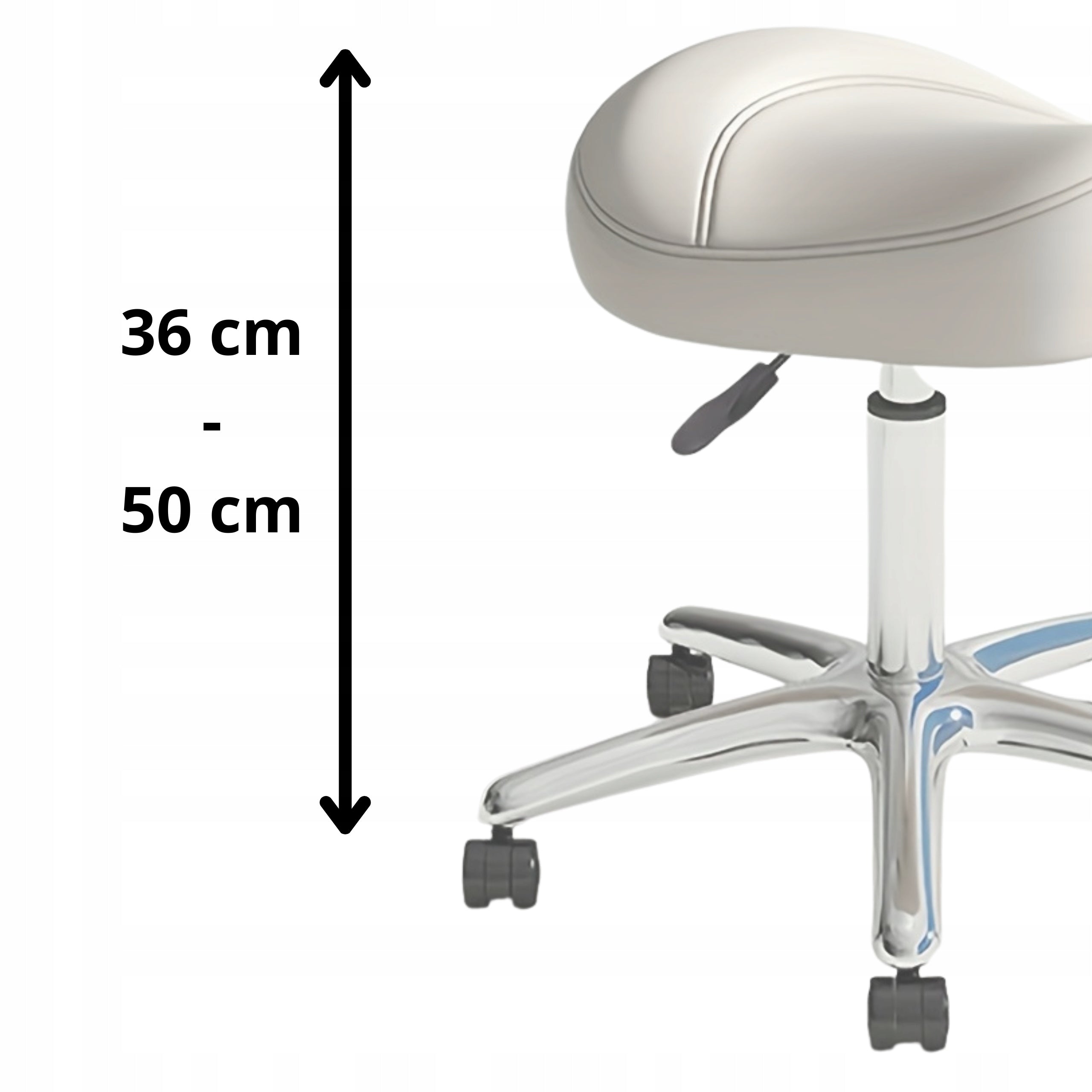 Hairdressing Stool SADDLE Cosmetic Hoker Stool Adjustable On Wheels Packaging status original