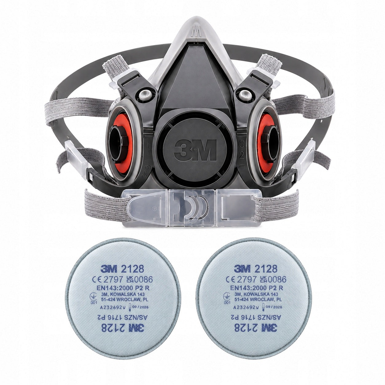 Half Mask 3M 6200 Complete Mask With Dust Filters 2128 P2