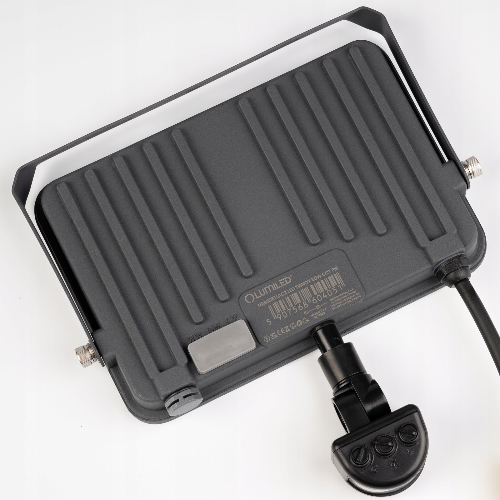 Halogen 50W CCT IP65 LED Floodlight Headlight Lamp with Motion Sensor Manufacturer code lampa robocza budowlany mocny 4000k slim