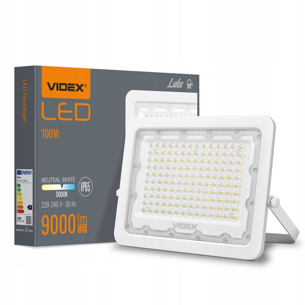 Halogen Floodlight LED white LAMP 100W 9000lm 5000K IP65 VIDEX neutral