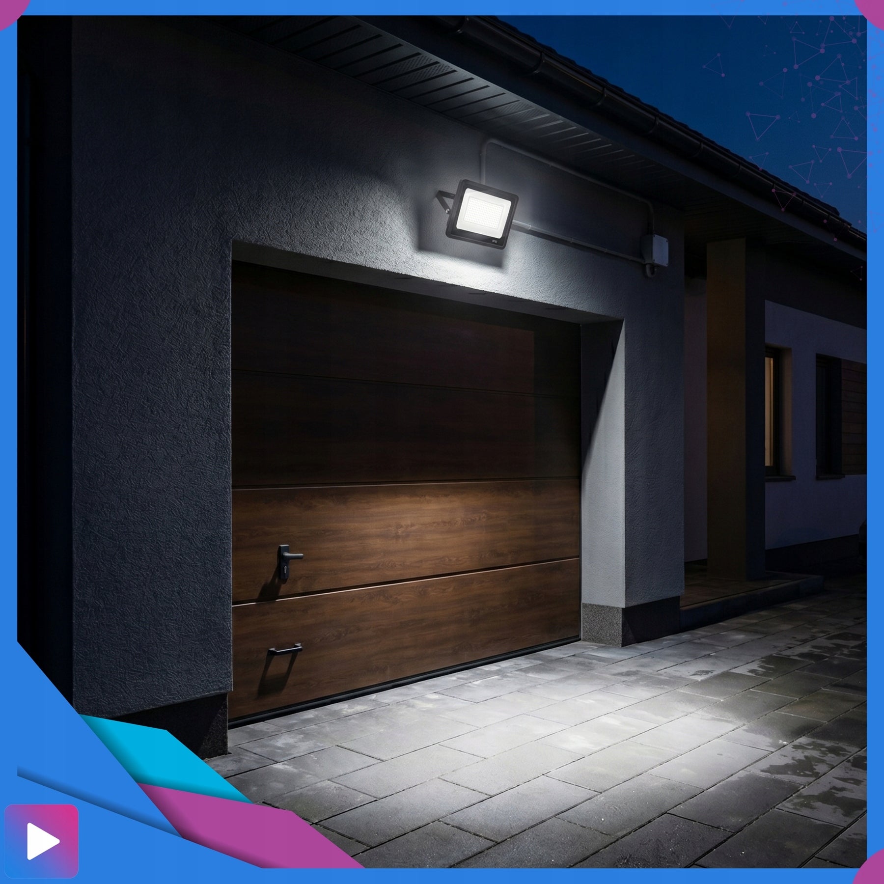 Halogen LED 100W Outdoor Floodlight Lamp Wall Lamp Headlight 4000K Packaging status original