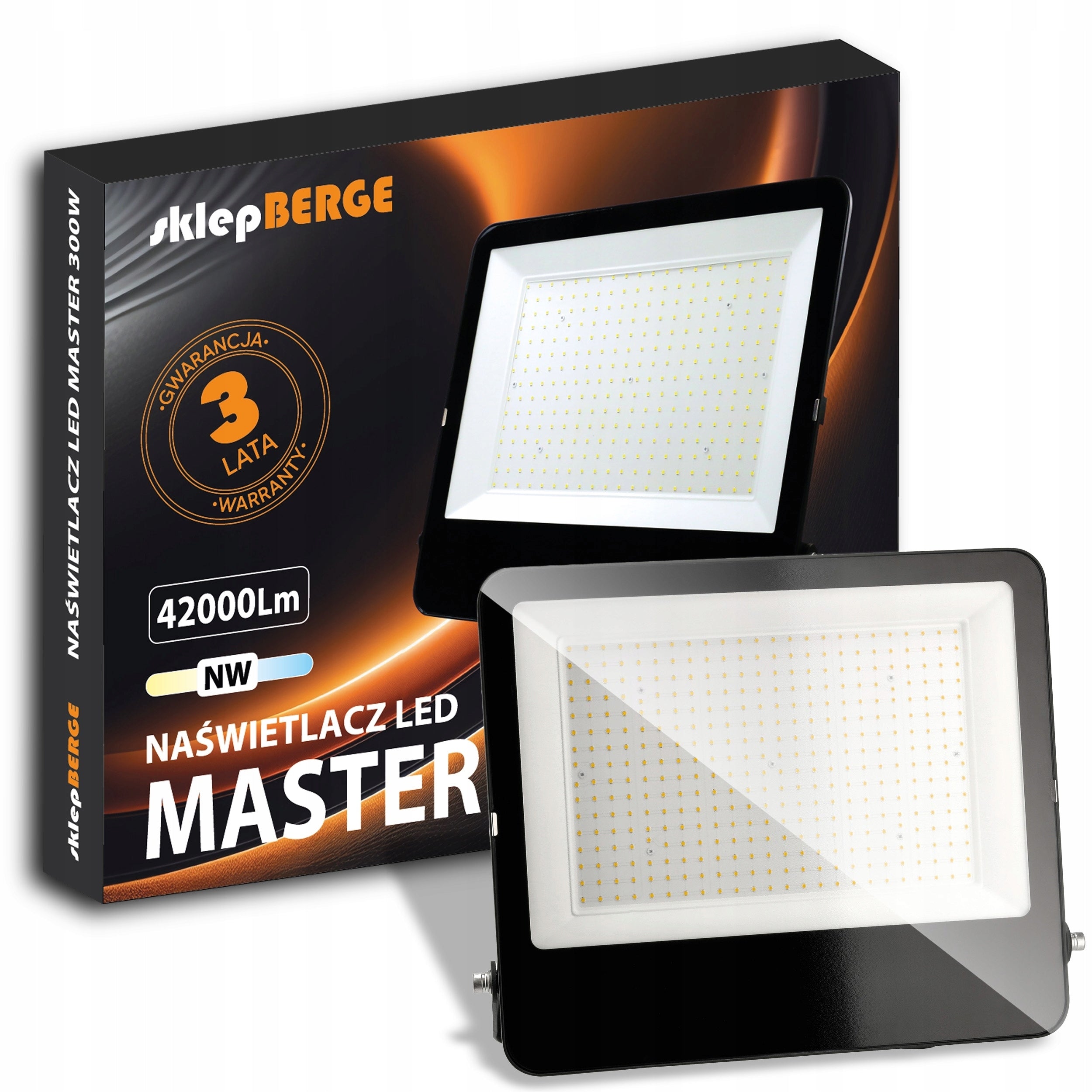 Halogen LED Floodlight 300W 42000lm Outdoor Working Efficient Durable IP65
