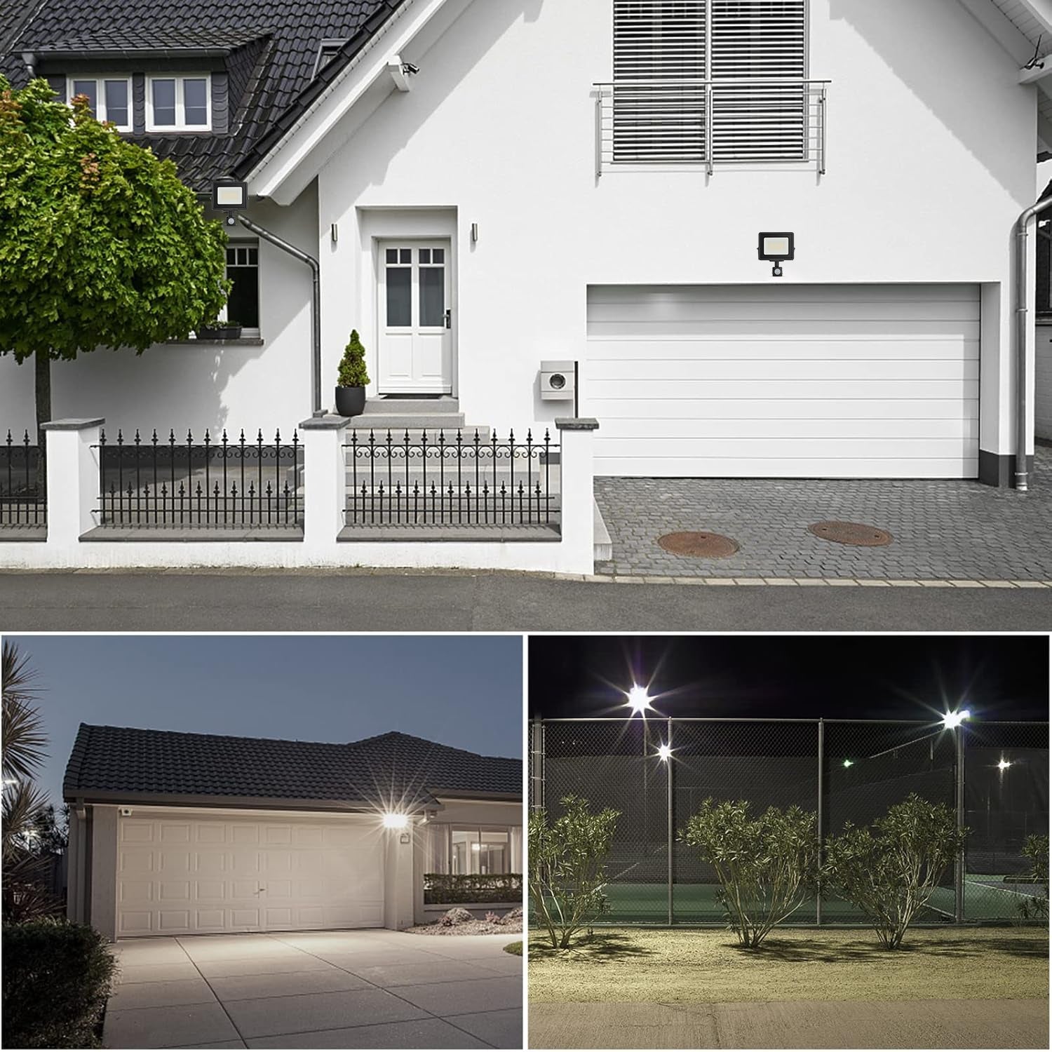 Halogen LED with Twilight Motion Sensor Floodlight 50W IP65 PIR Headlight Batteries included no