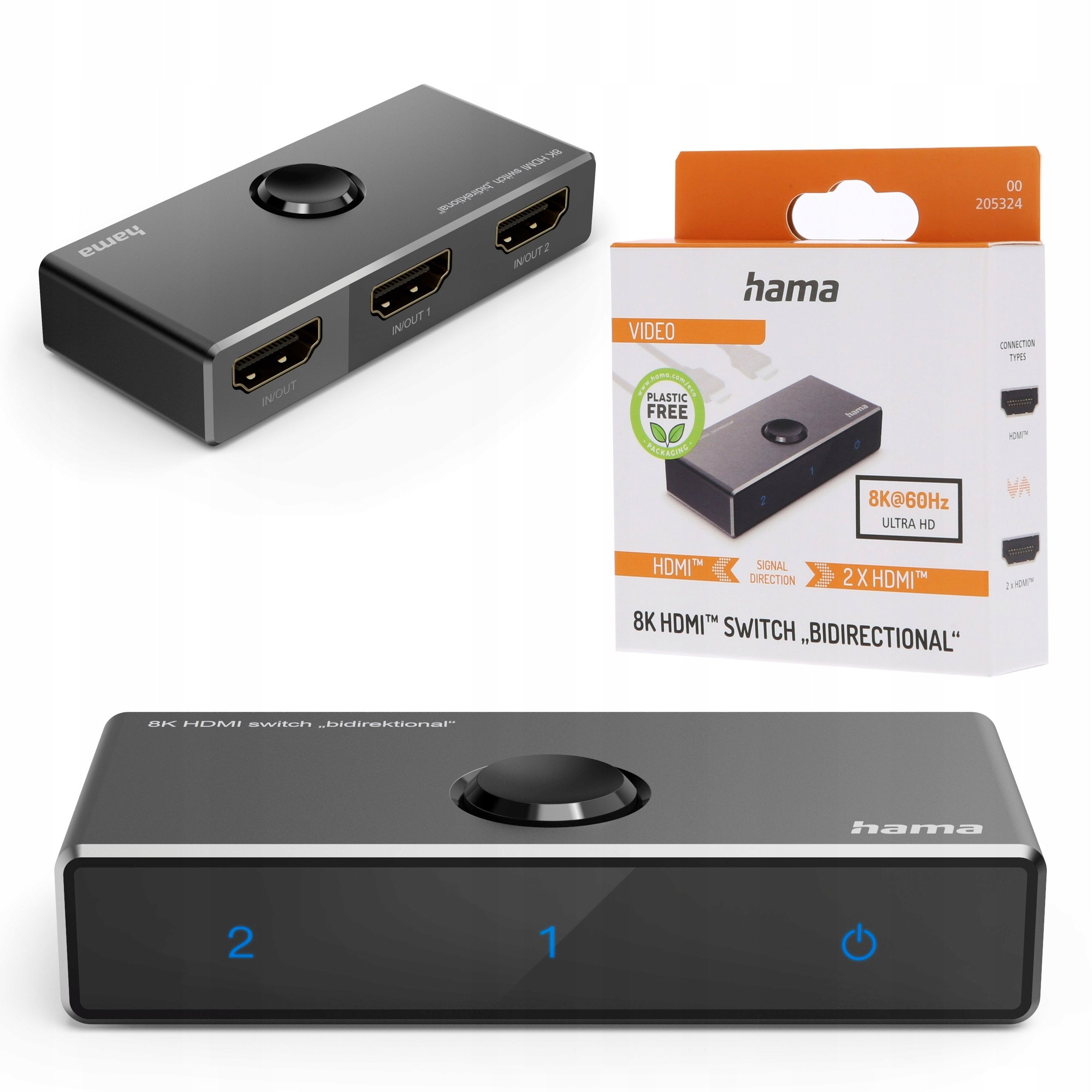Hama 8K HDMI Switch Two-Way Switch for Console Computer Monitor